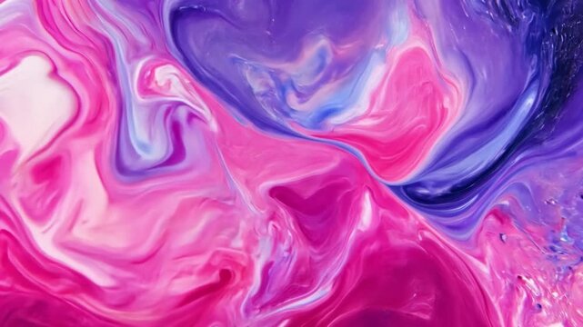 Abstract swirl of vibrant pink and purple fluid color patterns