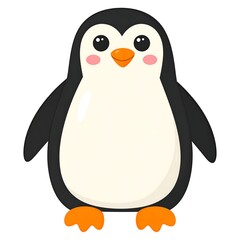 Obraz premium Cute cartoon penguin with happy face and eyes high resolution image