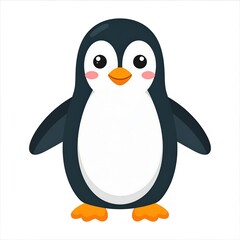Obraz premium Cute penguin mascot with black white body and smile high resolution image