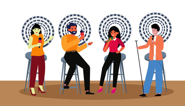 stand up comedy show spoken event illustration microphone comedian