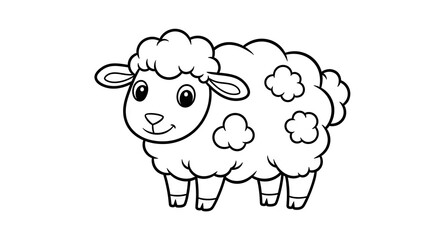 Obraz premium Cartoon sheep illustration isolated white background for creative designs