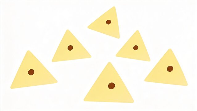 Vector illustration of yellow cheese triangles with brown holes isolated on white background perfect for menu packaging or food design projects,detail,detail,detail,detail