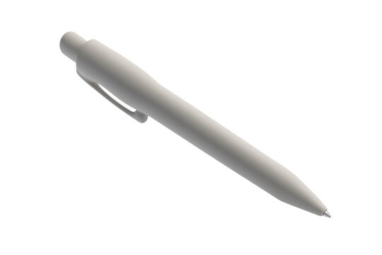 3D icon of a rounded pen, soft claymorphism style, smooth rounded surfaces