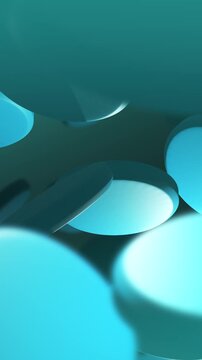 Dramatic 3D Animation of M30 Fentanyl Pills Spinning over Dark Background - Vertical