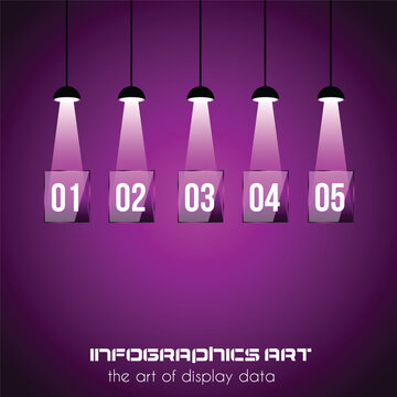 5 Steps Spotlight Hanging Lamps Infographic Set