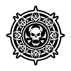 Naklejka premium A solid style icon of hell circle symbol