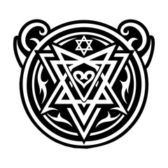 Naklejka premium A glyph style icon of lucifer tattoo