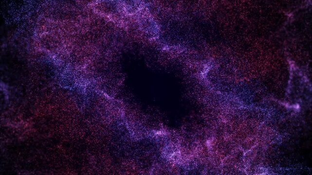 Colorful Cosmic Nebula Cloud with Dense Particle Dust and Deep Space Void, Abstract Galaxy Zoom In Background