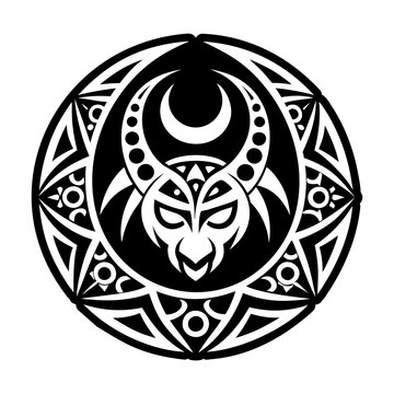 A solid style icon of satanic moon symbol