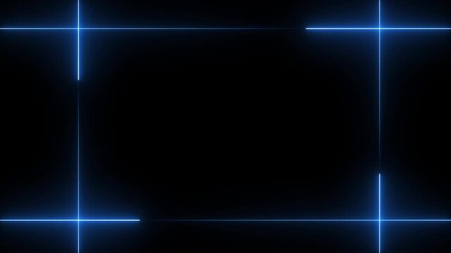 Rectangular Fire effect Animation. Fire Flame Gradually Abstract neon line picture frame background, Rectangular Fire effect Animation on black background.4k video