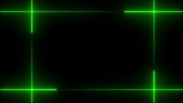 Rectangular Fire effect Animation. Fire Flame Gradually Abstract neon line picture frame background, Rectangular Fire effect Animation on black background.4k video