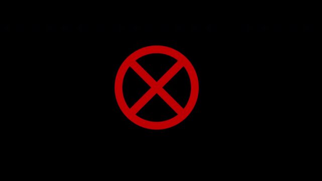 Check Mark and Red X Close Cross Icon Sign Loop Animation With Alpha Channel