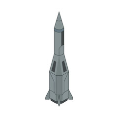 Naklejka premium large missile launching vertically minimalist vector 005