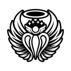 Naklejka premium Angelic halo symbol icon in solid style