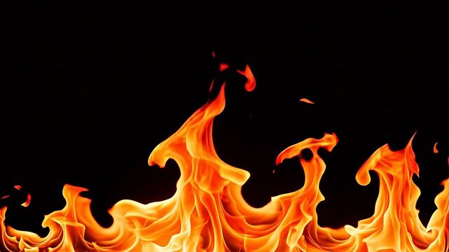 Flames on black background
