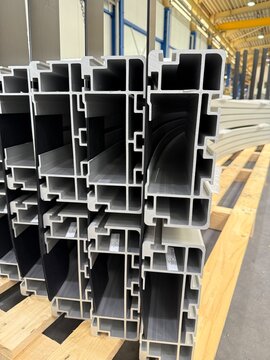 extruded aluminum profiles in the warehouse