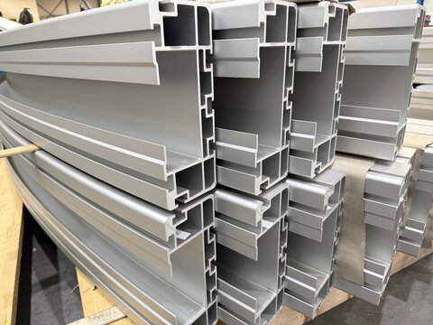 extruded aluminum profiles in the warehouse
