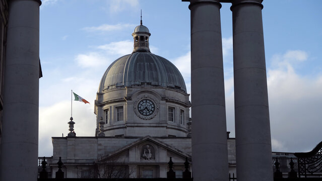 Dublin, Ireland. Department of the Taoiseach is a large Edwardian period building on Merrion Street in Dublin, in which several Irish Government offices are located.
