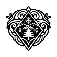 Fototapeta premium A filled style icon of aurora borealis symbol
