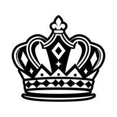 A solid style icon of royal crown symbol © creativestall