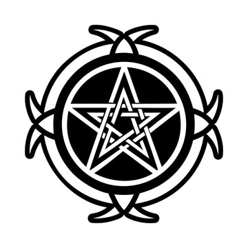 A filled style icon of pentacle symbol