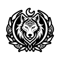 Fototapeta premium A solid style icon of wolf symbol