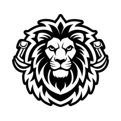 Obraz premium Lion head icon in filled style