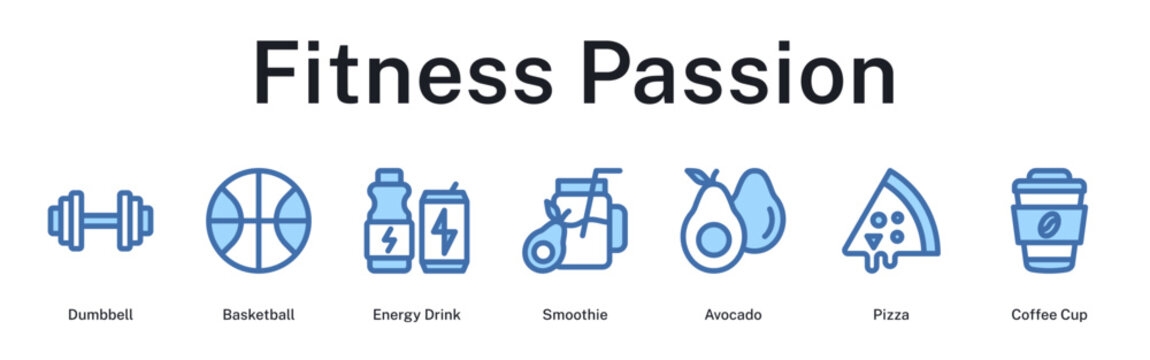 Fitness passion journey from workout to nutrition, balancing exercise with healthy eating and energy replenishment.
