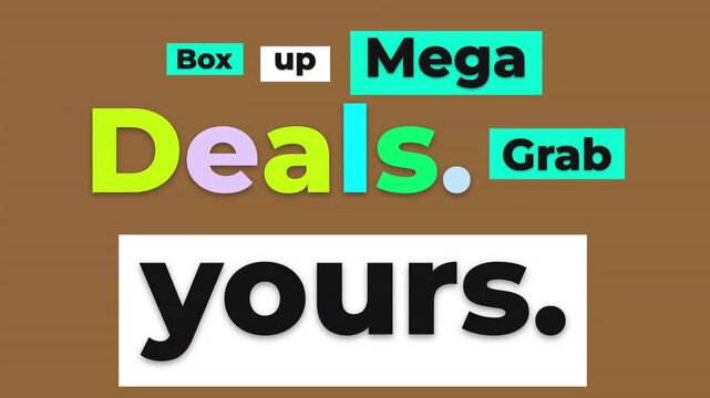 Mega Sale Motion Graphic displaying limited time retail offers on a textured background.
