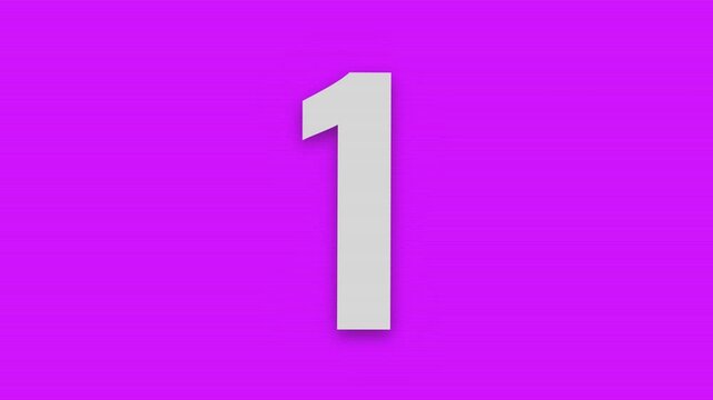 Animated colorful countdown timer from five to one on a vibrant purple background for openers