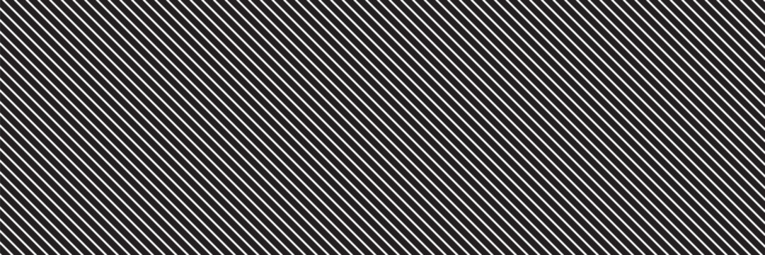 Thin slash line seamless pattern. Repeated fine diagonal lines background. Pinstripe wallpaper. Black and white tilted slanted strip backdrop. Repeating oblique linear texture overlay.eps10