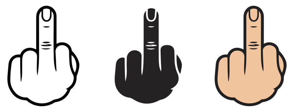 middle finger icon rude hand gesture