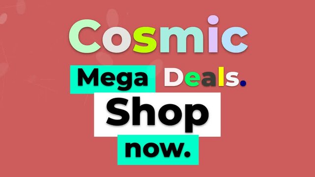 Dynamic Mega Sale Motion Graphic featuring animated retail deals on a colorful background.