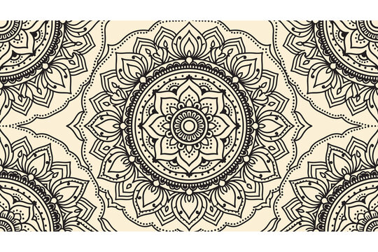 Intricate black mandala design pattern.