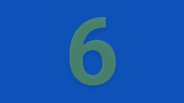 Vibrant 10second animated colorful countdown timer with lime green digits on a blue background