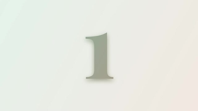 Minimalist animated colorful countdown timer from five to one for business or film opening