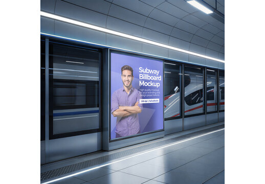 Subway Billboard Mockup
