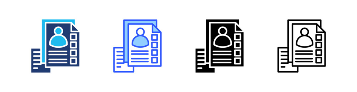 Customer List Multi Style Icon Set Vector 