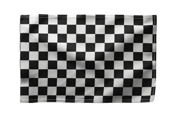 Fototapeta premium Checkered flag symbolizing racing, speed, competition, and victory fluttering against transparent background