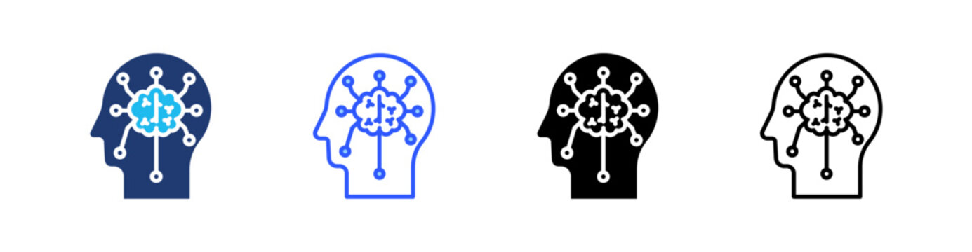 Lateral Thinking Multi Style Icon Set Vector 