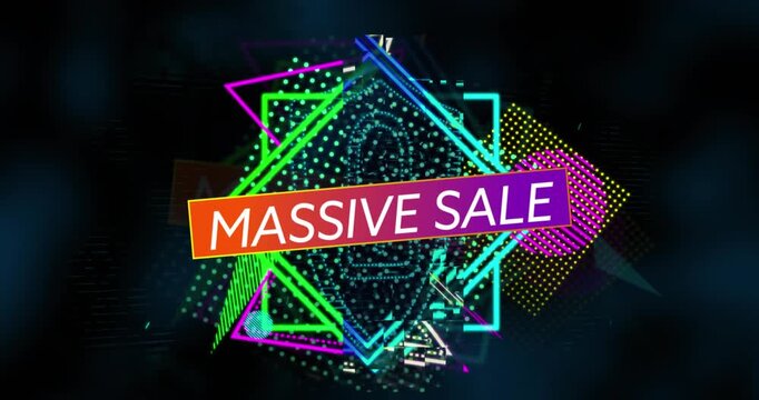 Animation of flash sale text over abstract background
