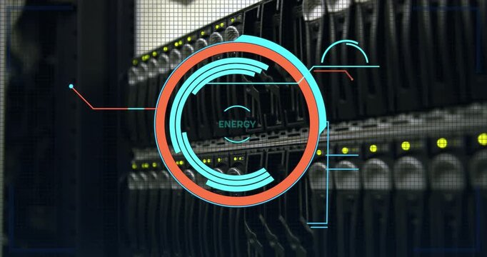 Animation of scope scanning and data processing over server room