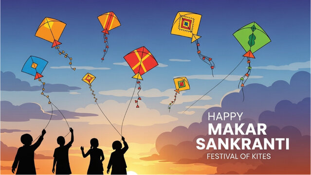 People fly colorful kites in sky on Festival of Kites celebration