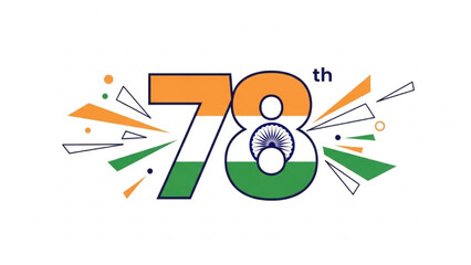 Celebrating 78th Anniversary with Vibrant Colors and Numbers in India © Stock Image Paradise