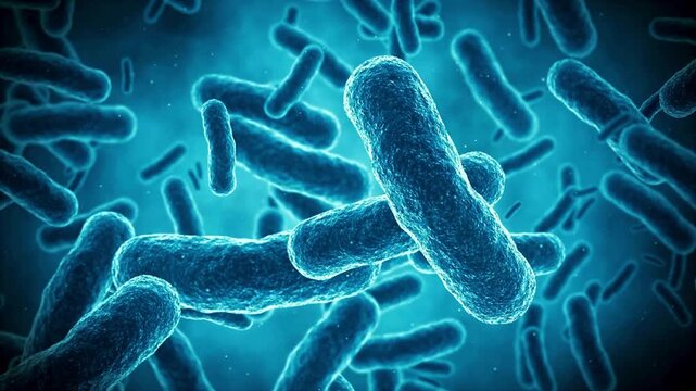 Microscopic view of bacteria cells.