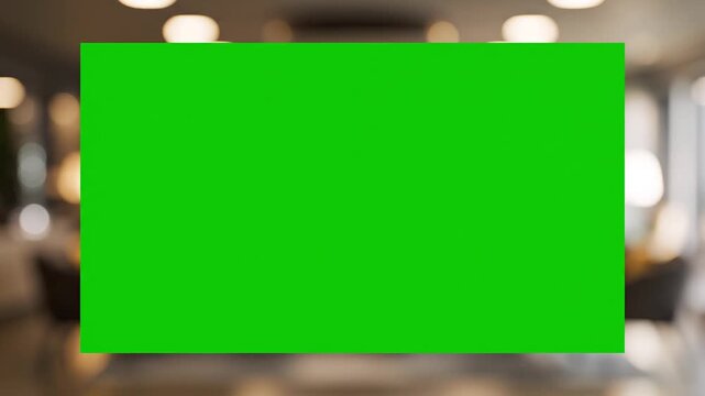  Green Screen Center Frame Mockup &ndash; Empty Billboard for Logo Insertion
