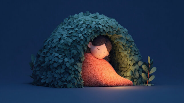 Lonely Child Under Blanket Orphan Adoption Concept on Dark Background psychology loneliness kidness hide from world want to be alone 