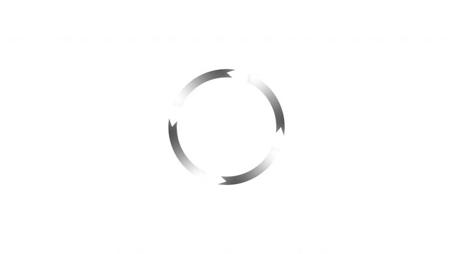 Animation Motion Minimal White Circular Arrows Icon Representing Refresh Update Cycle And Continuous Loop Concept On Alpha Background