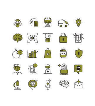 Symboles IA / AI pour apps, tech et innovation