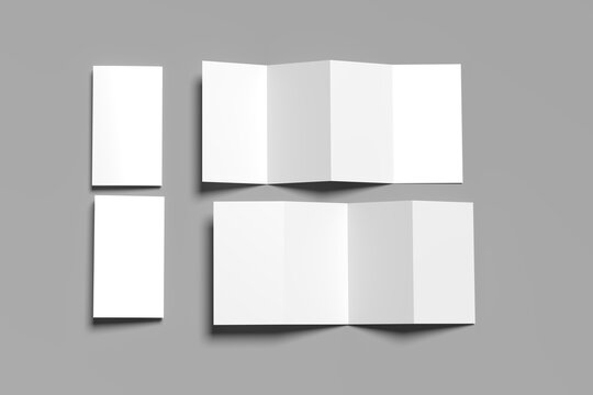 Minimal Print Mockup Set  Fourfold Brochure